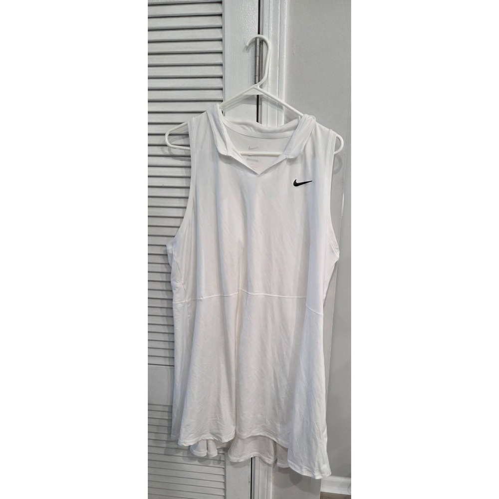 Nike Womens Court Dri-Fit Victory Tennis Dress White XXL Sleeveless Racerback